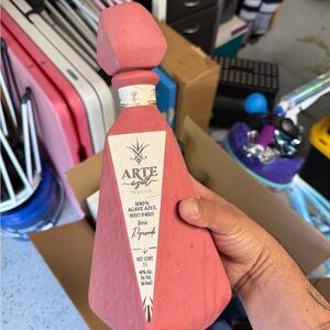Arte Agave Azul Tequila Bottle in Pink empty